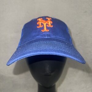 New Era New York Mets Mesh Trucker Hat Women's Blue Orange Logo 9Twenty MLB‎ Cap